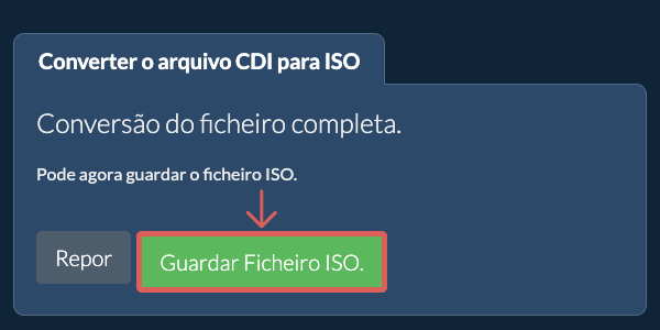 Guardar ficheiro ISO