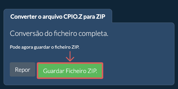 Guardar ficheiro ZIP