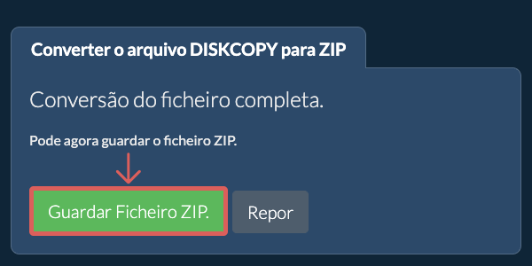 Guardar ficheiro ZIP