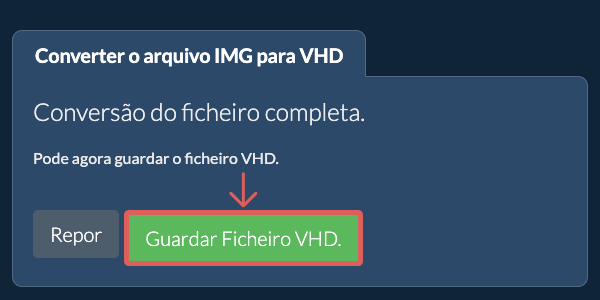 Guardar ficheiro VHD