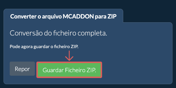Guardar ficheiro ZIP