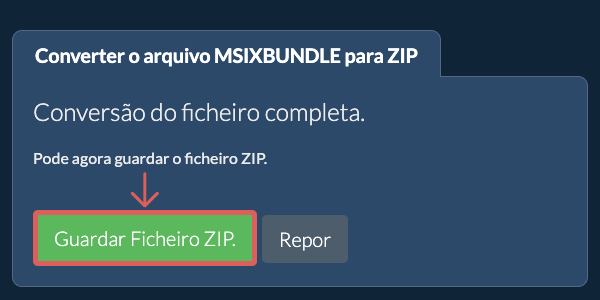 Guardar ficheiro ZIP
