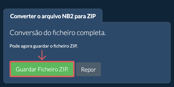 Guardar ficheiro ZIP