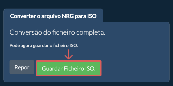 Guardar ficheiro ISO