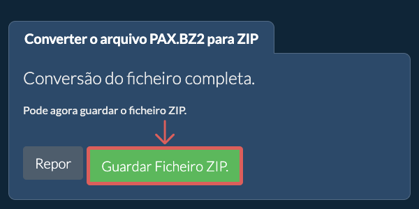 Guardar ficheiro ZIP