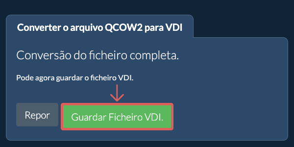 Guardar ficheiro VDI