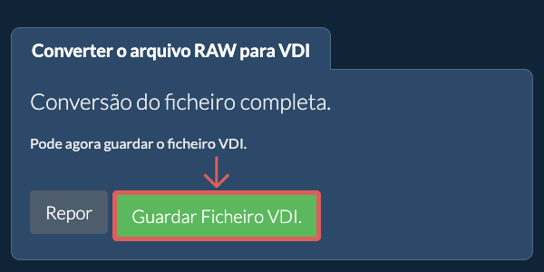 Guardar ficheiro VDI