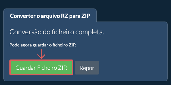 Guardar ficheiro ZIP