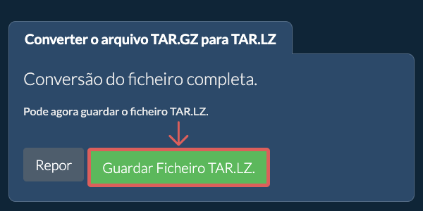 Guardar ficheiro TAR.LZ