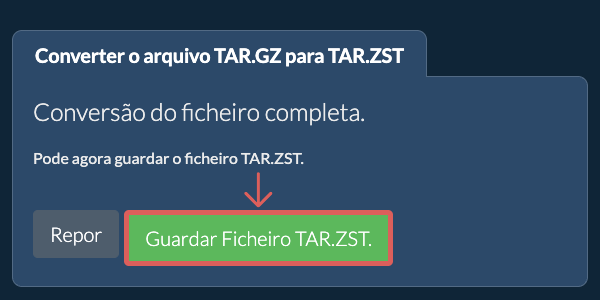 Guardar ficheiro TAR.ZST