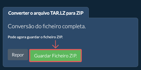 Guardar ficheiro ZIP