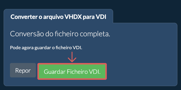 Guardar ficheiro VDI
