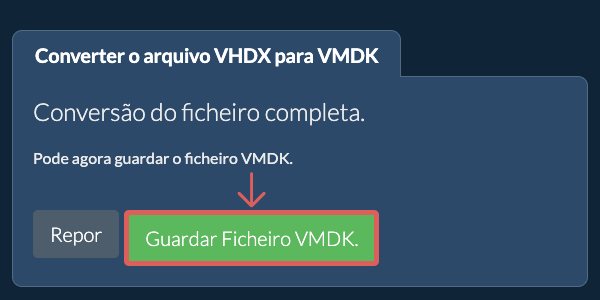 Guardar ficheiro VMDK