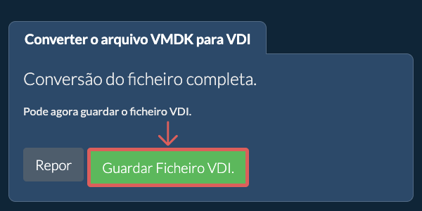 Guardar ficheiro VDI