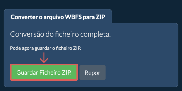 Guardar ficheiro ZIP
