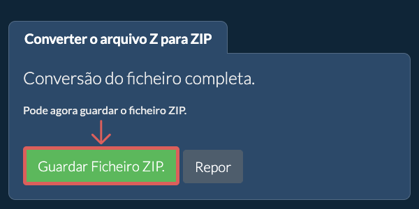 Guardar ficheiro ZIP