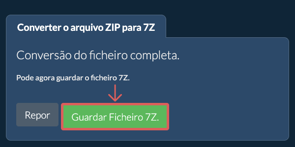 Guardar ficheiro 7Z