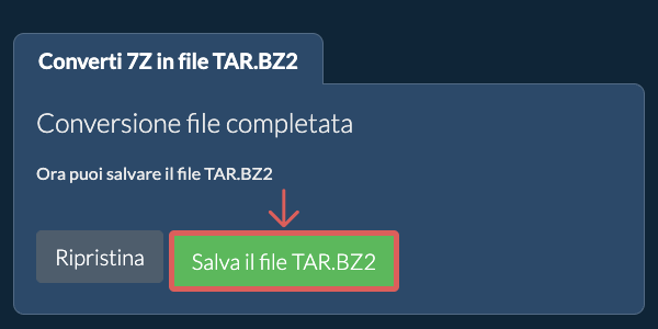 Salva file TAR.BZ2