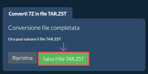 Salva file TAR.ZST