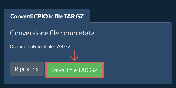 Salva file TAR.GZ