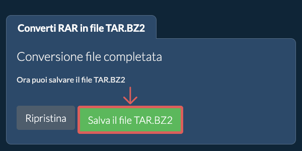 Salva file TAR.BZ2
