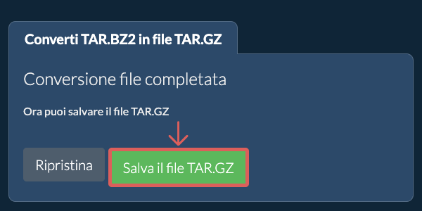 Salva file TAR.GZ