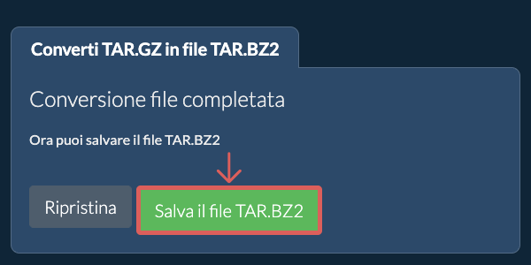 Salva file TAR.BZ2
