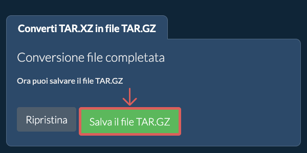 Salva file TAR.GZ