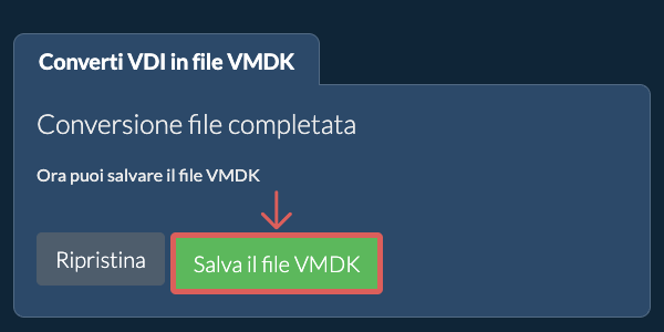 Salva file VMDK