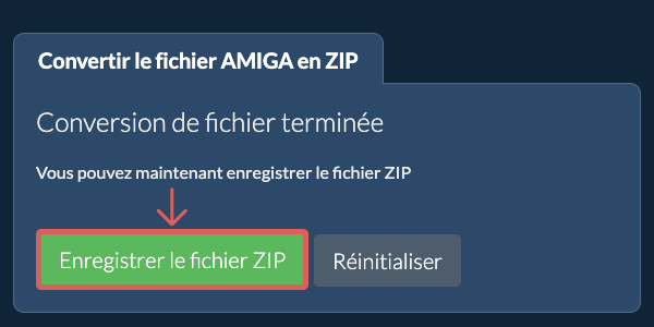 Enregistrer le fichier ZIP