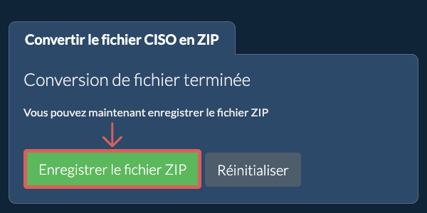 Enregistrer le fichier ZIP