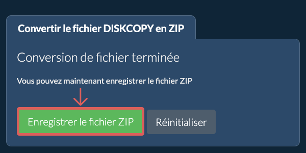 Enregistrer le fichier ZIP