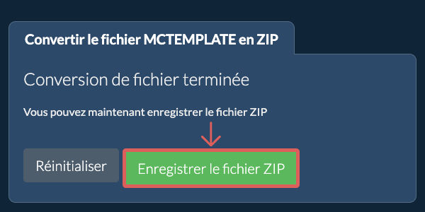 Enregistrer le fichier ZIP