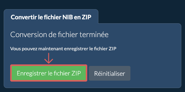 Enregistrer le fichier ZIP