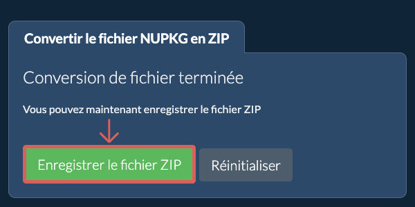 Enregistrer le fichier ZIP