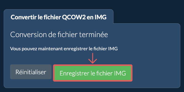 Enregistrer le fichier IMG