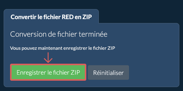 Enregistrer le fichier ZIP