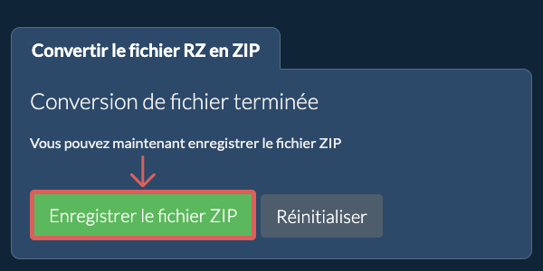 Enregistrer le fichier ZIP