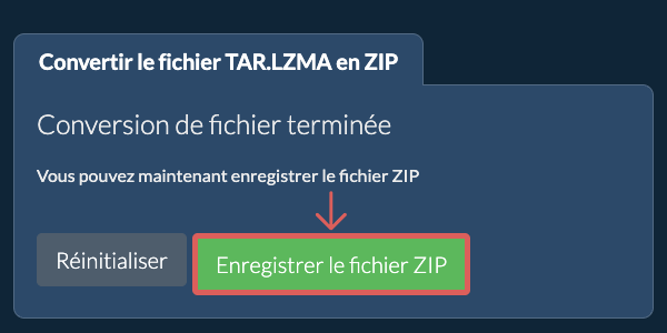 Enregistrer le fichier ZIP