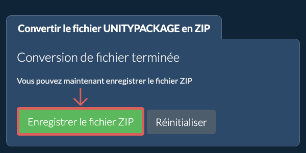 Enregistrer le fichier ZIP