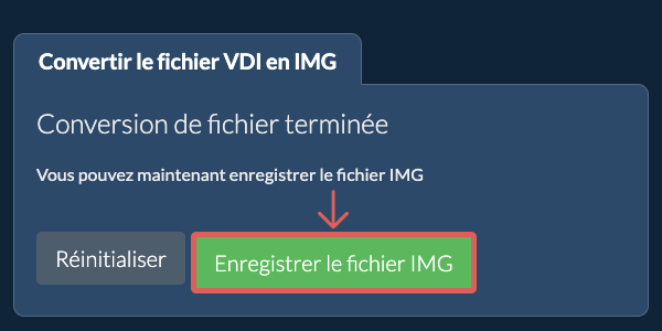 Enregistrer le fichier IMG