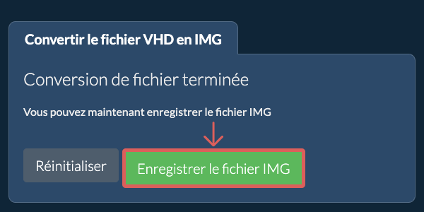 Enregistrer le fichier IMG