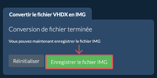 Enregistrer le fichier IMG
