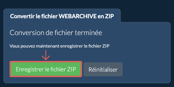 Enregistrer le fichier ZIP