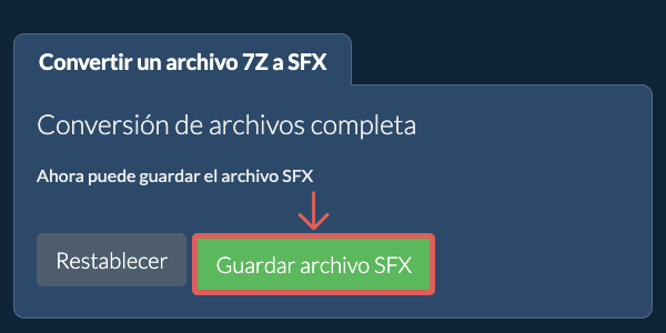 Guardar archivo SFX