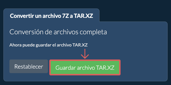 Guardar archivo TAR.XZ