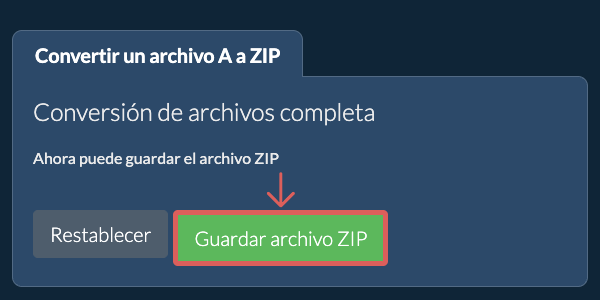 Guardar archivo ZIP
