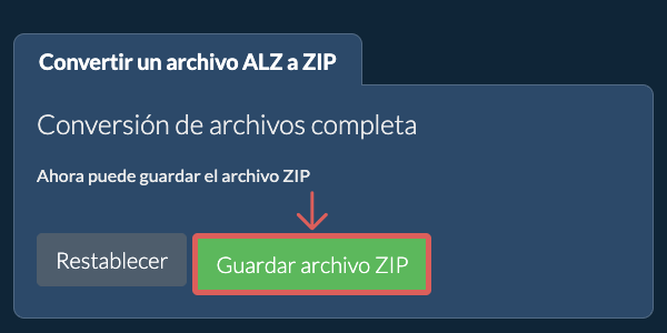 Guardar archivo ZIP