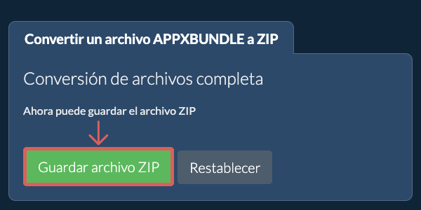Guardar archivo ZIP