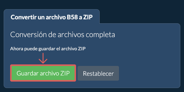 Guardar archivo ZIP